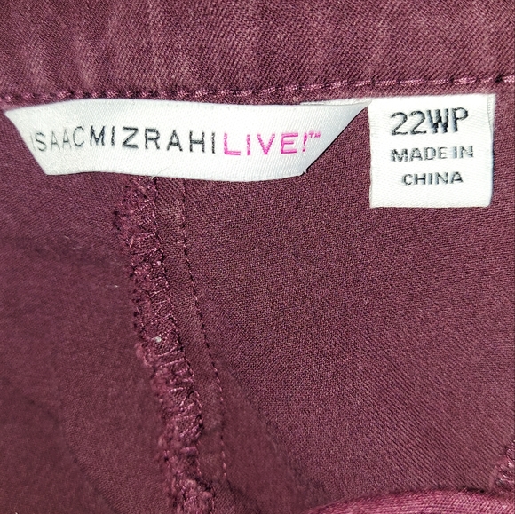 Womans Petite Isaac Mizrahi Live! Straight Leg Pants Spiced Wine Plus Size 22WP - Picture 5 of 7